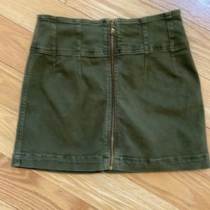 NWT Hazel olive green Denim skirt